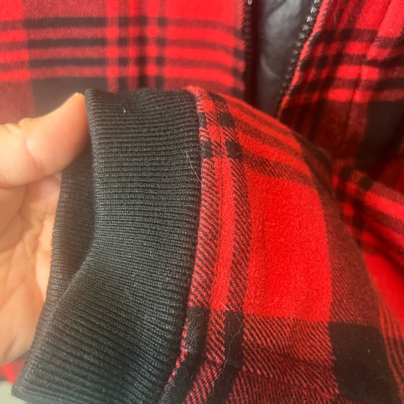 Levi's Red Black Buffalo Plaid Full Zip Hooded Jacket Coat Men Size XXL - Picture 7 of 15